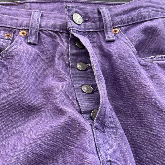 Levi’s 501’s Red Tag Purple 5 Pocket Jeans Button Fly 29x30 Altered - Picture 3 of 11